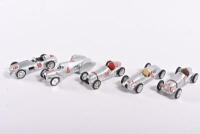 SILVER ARROW/AUTO UNION: Five 1:43 scale circa 1930s-1950s race car models by Brumm, three being Mercedes-Benz/Silver Arrow, including 1955 team car and two being Auto Union