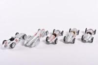 SILVER ARROW/AUTO UNION: Five 1:43 scale circa 1930s-1950s race car models by Brumm, three being Mercedes-Benz/Silver Arrow, including 1955 team car and two being Auto Union - 2