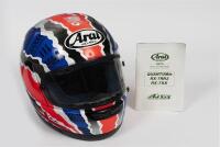 MICK DOOHAN: An Arai RX-7RR3 full face helmet in replica Mick Doohan racing livery, signed by Mick Doohan in black marker - 2