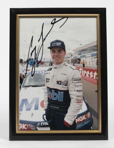 LOWNDES: A signed photograph of a young Craig Lowndes while with HDT, framed