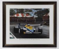 KEKE ROSBERG: A limited edition print (68/1000) after Eric Irvine celebrating the "Winner of the 1985 AGP, Keke Rosberg, leads Ayrton Senna" Adelaide