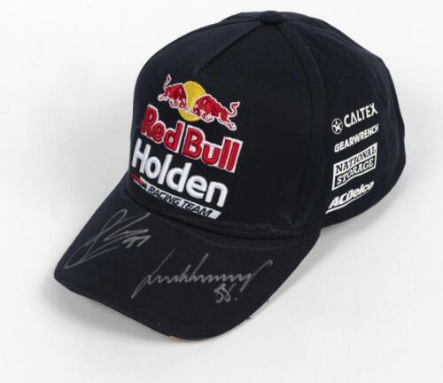 A Red Bull Holden Racing Team hat signed by Shane Van Gisbergen and Jamie Whincup