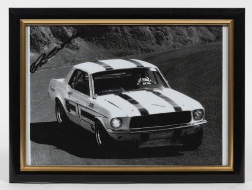 MUSTANG: A Pete Geoghegan signed photo from the circa 1969 series, under laminate and then framed