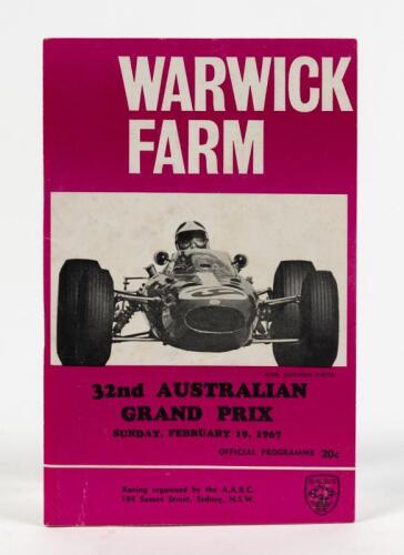 AUSTRALIAN GRAND PRIX: An original Souvenir programme for the 1967 Australian Grand Prix at Warwick Farm, New South Wales