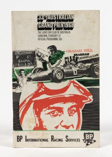 AUSTRALIAN GRAND PRIX: An original Souvenir programme for the 1968 Australian Grand Prix at Sandown, Victoria