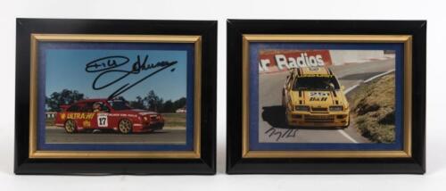 TONY LONGHURST / DICK JOHNSON: Two framed photo signed by Tony Longhurst and Dick Johnson, framed and glazed, 16.5 x 22cm overall