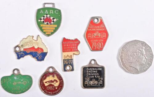 AUSTRALIAN RACING DRIVERS CLUB: A collection of 6 Australian Racing Drivers Club membership medallions