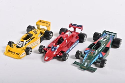 FORMULA 1: Three 1:41 scale late 1970s Formula 1 car models