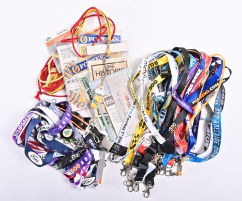 MOTORSPORT LANYARDS/PASSES: A large collection of motorsport lanyards and passes, including Adelaide Grand Prix