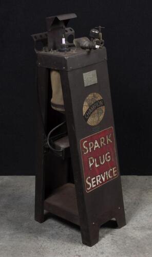CHAMPION: A vintage Champion spark plug cleaner and tester, serial number A11615, 105cm high, 27cm wide, 39cm deep