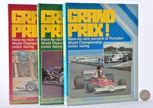 GRAND PRIX: Three volumes of "Grand Prix" hardcover books by Mike Lang