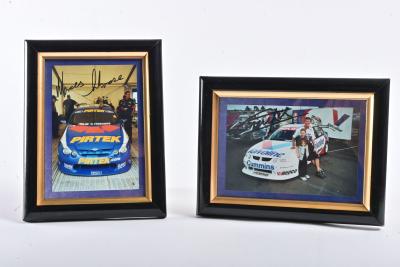 GARTH TANDER / MARCO AMBROSE: Two framed photos signed by Garth Tander and Marcos Ambrose, framed and glazed, 16.5 x 22cm and 22 x 16.5 overall