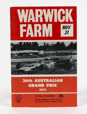 AUSTRALIAN GRAND PRIX: An original official programme for the 1971 Australian Grand Prix at Warwick farm, New South Wales