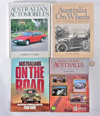 AUSTRALIAN MOTORING HISTORY: Four hardcover books relating to the history of motoring in Australia, including "Australians on the Road " by Pedr Davis