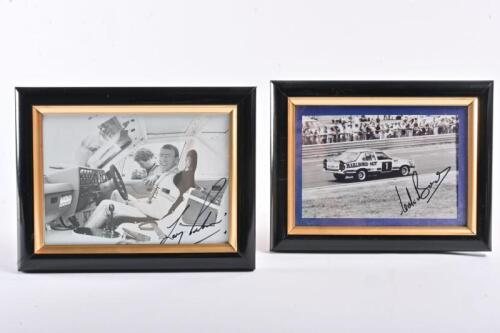 COLIN BOND / LARRY PERKINS: Two framed photos signed by Colin Bond and Larry Perkins, framed and glazed, 16.5 x 22cm overall
