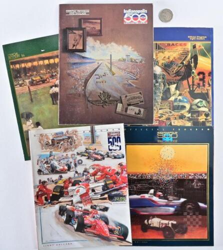 INDIANAPOLIS: Five official programs from the Indianapolis 500 from 1987, 1991, 1993, 1994 and 1995