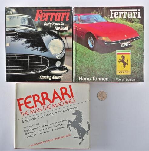 FERRARI: Three hardcover books relating to Ferrari, including "Ferrari, Forty Years on the Road" by Stanley Nowak