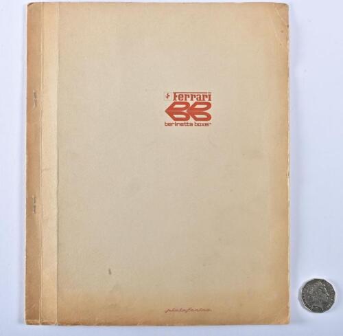 FERRARI: A Ferrari BB Berlinetta boxer press kit from the 53rd Turin International Motor Show