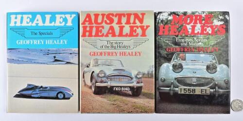 AUSTIN HEALEY: Three hardcover books by Geoffrey Healey "Healey", "Austin Healey" and "More Healeys"
