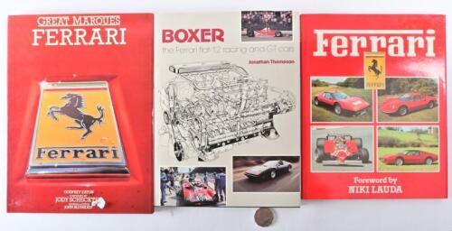 FERRARI: Three hardcover book relating to Ferrari, including "Great Marques, Ferrari" by Godfrey Eaton