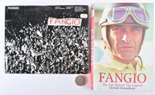 FANGIO: Two hardcover books about Juan Manuel Fangio, including "Fangio, The Life Behind the Legend"