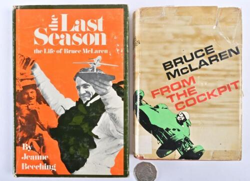 MCLAREN: Two hardcover books relating to Bruce McLaren, including "From the Cockpit" by Bruce McLaren