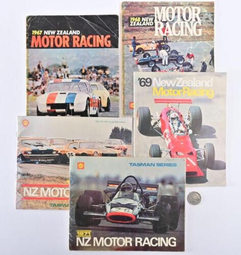 NEW ZEALAND MOTOR RACING: Five editions of "New Zealand Motor Racing" annuals years 1967-69, 1971-71