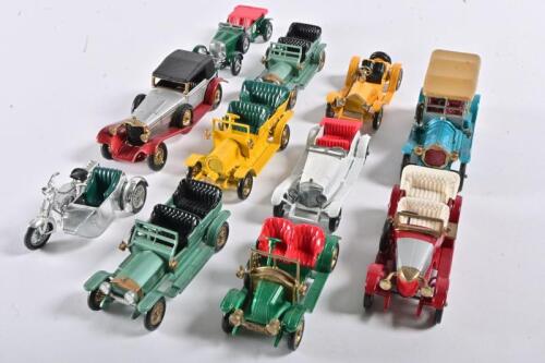 LESNEY: Eleven "matchbox" early 1900s car models
