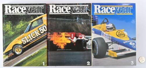 RACEYEAR: Three hardcover "Race Year" yearbook annuals, 1983-1984