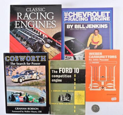 RACING ENGINES: Five books relating to racing engines, including Weber Carburettors" by John Passini