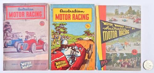 AUSTRALIAN MOTOR RACING: Three "Motor Manual" Australian Motor Racing yearbooks, books 1 (1950-1951), 2 (1952) and 3 (1953)
