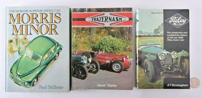 ENGLISH MARQUES: Three hardback books on English marques, Riley, Frazer Nash and Morris Minor