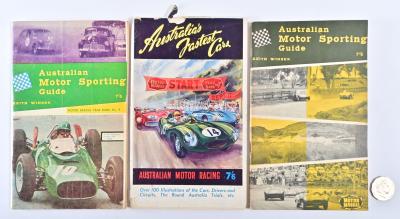 AUSTRALIAN MOTOR RACING/MOTOR SPORTING GUIDE: Three "Motor Manual" Australian Motor Racing yearbooks, books 7 (1957), 8 (1959-1960) and 9 (1963-64)