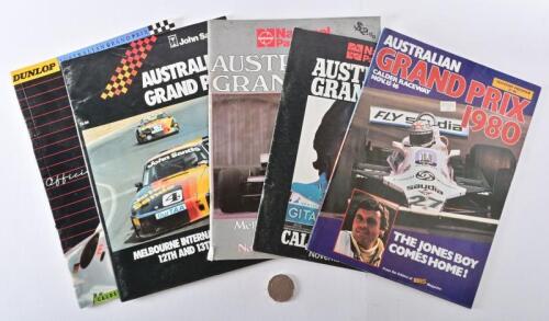 CALDER: Five Souvenir programs from the Australian Grand Prix at Calder raceway, years 1980-1984 inclusive