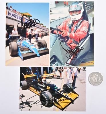 STEFAN JOHANSSON/PIERLUIGI MARTINI: Two original signed photos of Johansson and one of Martini at the Australian Grand Prix late 1980s