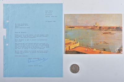 ARTHUR WAITE: A letter addressed to John Blanden from Colonel Arthur Waite and a Christmas card signed by Waite