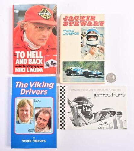 GRAND PRIX DRIVERS: Four books on various Grand Prix racing drivers from the 1970/80s, including "To Hell and Back" by Niki Lauda
