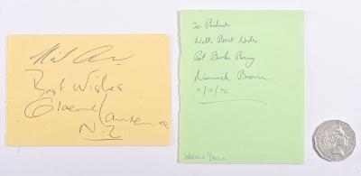 MALCOLM RAMSEY/WARWICK BROWN/GRAEME LAWRENCE: Two cards signed by Ramsey, Brown and Lawrence