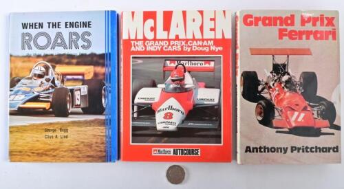 FORMULA ONE: Three hardcover books relating to Formula One, including "Grand Prix Ferrari" by Anthony Pritchard
