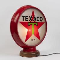 TEXACO: A reproduction double sided "Texaco" glass and metal bowser globe, fitted for electricity, 50cm high - 2