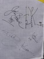 DUNLOP: A autographed 1996 Dunlop flag, signed by Dick Johnson; John Bowe; Wayne Gardner; Larry Perkins; Russell Ingall; Wayne Russell; John Trimbole - 8