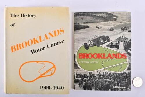 BROOKLANDS: Two hardcover books relating to Brooklands, including "Brooklands, A Pictorial History" by Tom Cotter