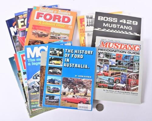 FORD: A collection of publications and guides relating to Ford, including "1964 1/4 thru 1973 Mustang Recognition Guide" by the editors of Mustang Monthly Magazine