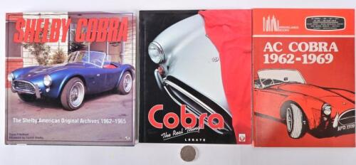 AC COBRA: Three books relating to AC Cobras, including "AC Cobra 1962-1969" by Brooklands Books