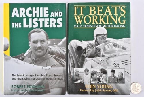 ENGLISH RACING: Two hardcover books relating to English racing including a signed copy of "Archie and the Listers" by Robert Edwards