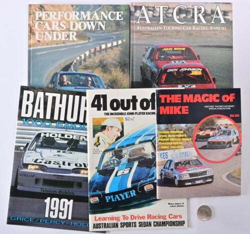 TOURING CARS: A collection of five publications relating to Australian touring cars, including"Performance Cars Down Under" by Timothy Hall