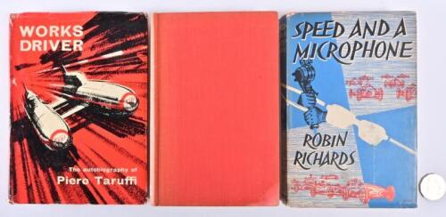 1950s RACING: Three vintage hardcover books on 1950s racing and the autobiography "Works Driver" by Piero Taruffi