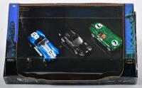 BATMAN The Bruce Wayne Collection 3 car set: A 1:64 scale NOS Hot Wheels Shelby Cobra 427 Jaguar/SC Ferrari Dino 246 and Alfred figurine die-cast model - 2
