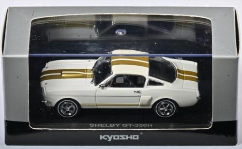 SHELBY: A 1:43 scale NOS Kyosho Shelby GT-350H fastback 1966 white/gold stripes die-cast model