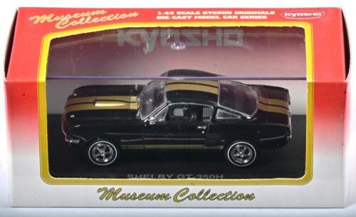 SHELBY: A 1:43 scale NOS Kyosho Shelby GT-350H fastback black/gold stripes die-cast model
